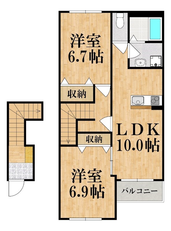 エバーグレイス 203号室 間取り