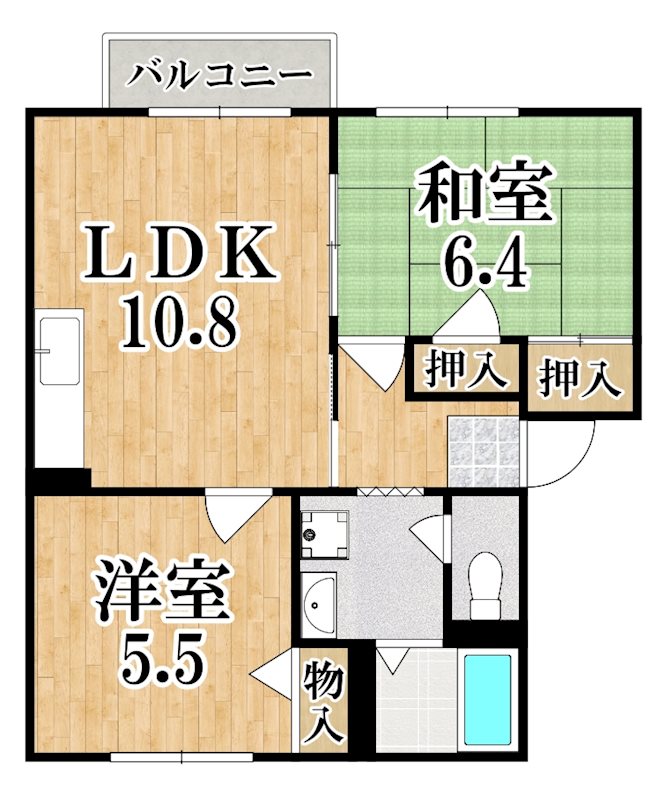 ラフィーネ當麻弐番館 D101号室 間取り