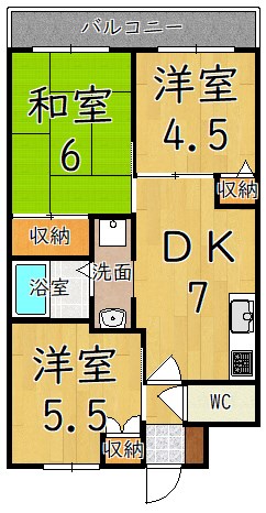 エバーグレース当麻 206号室 間取り