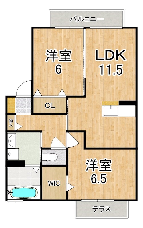 ロジュマン葛城Ｂ棟 102号室 間取り