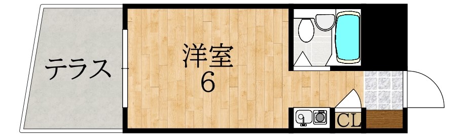 シティパレスあやめ池Ｐ-７ B02号室 間取り