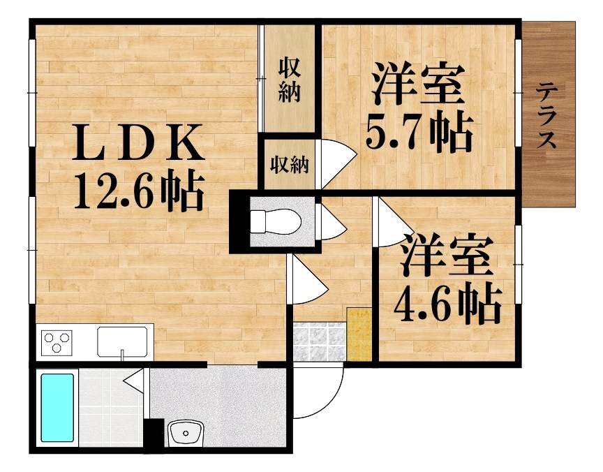 ハイツ池田Ａ棟 102号室 間取り
