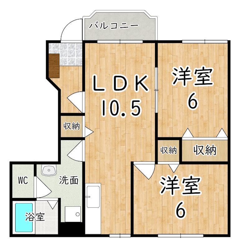 サンモールＢ 101号室 間取り
