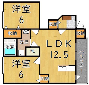サンモールＡ 102号室 間取り