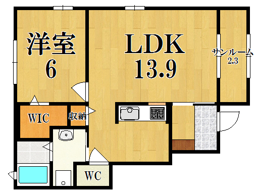 リバーメディオ２号館 間取り図