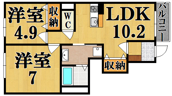 フェリーチェ 102号室 間取り