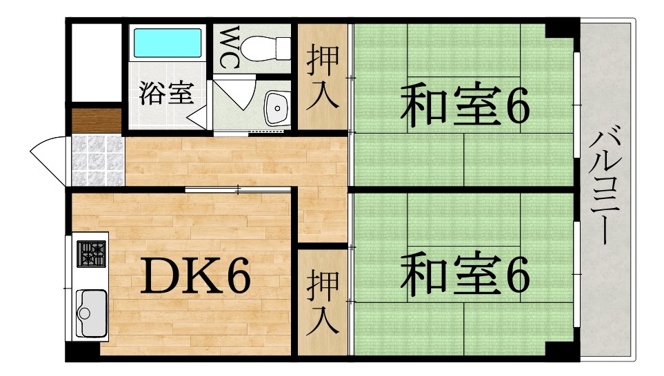 下村コーポⅢ 202号室 間取り