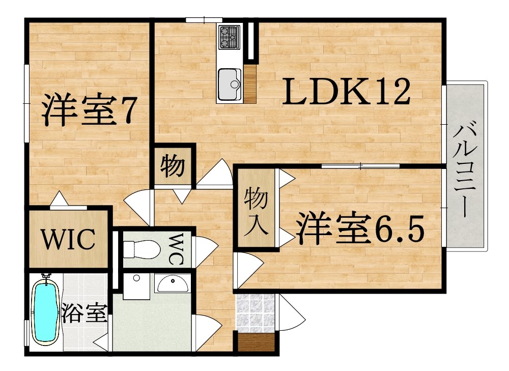 ルミエール南生駒Ⅱ 間取り図