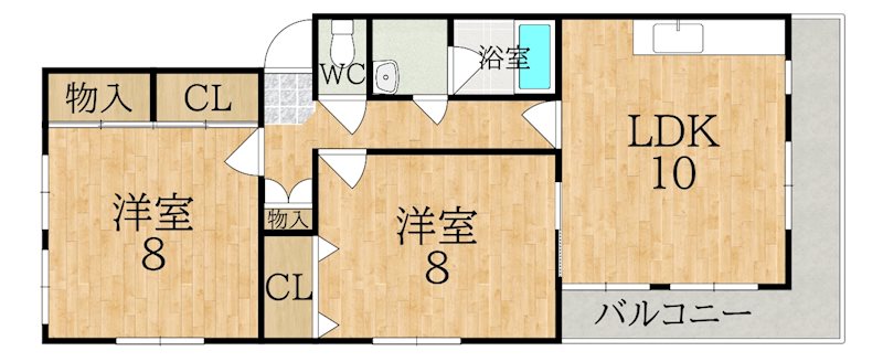 来夢ヴィレッジ鹿ノ台 202号室 間取り