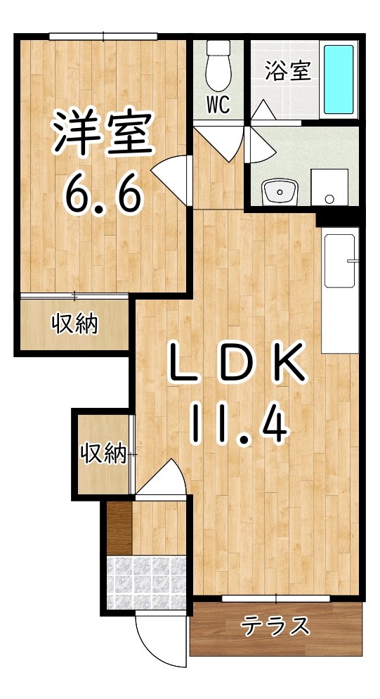 さくらＣＯＵＲＴ 102号室 間取り