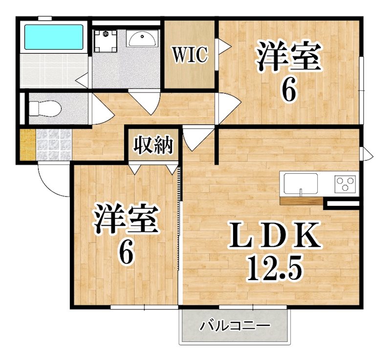 レスポワール 202号室 間取り