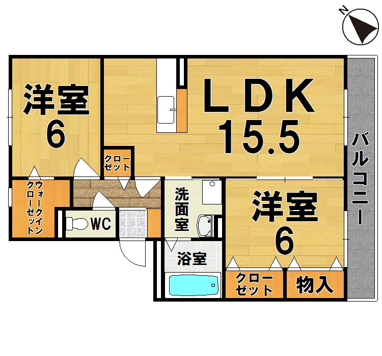 リビングタウン南生駒Ｂ棟 間取り図