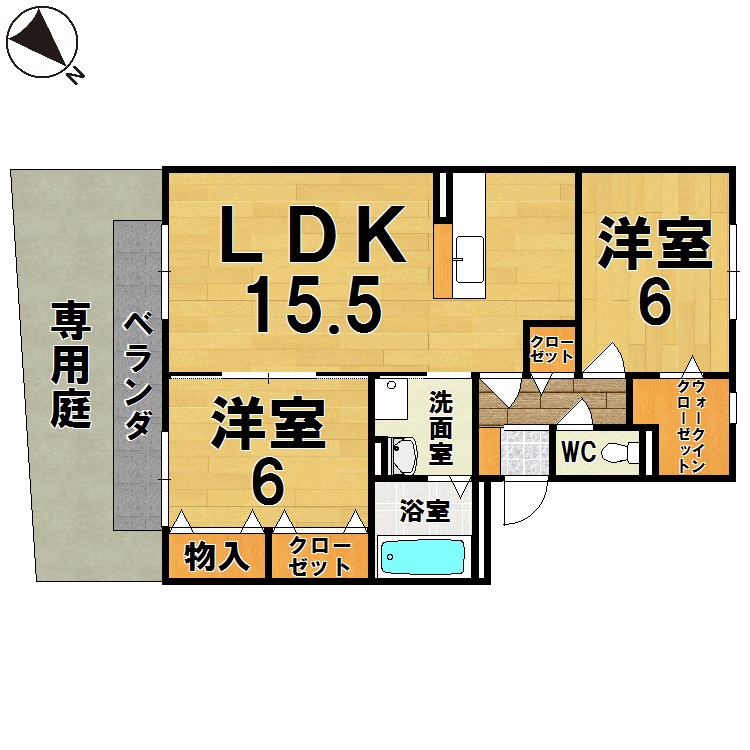 リビングタウン南生駒Ｂ棟 間取り図