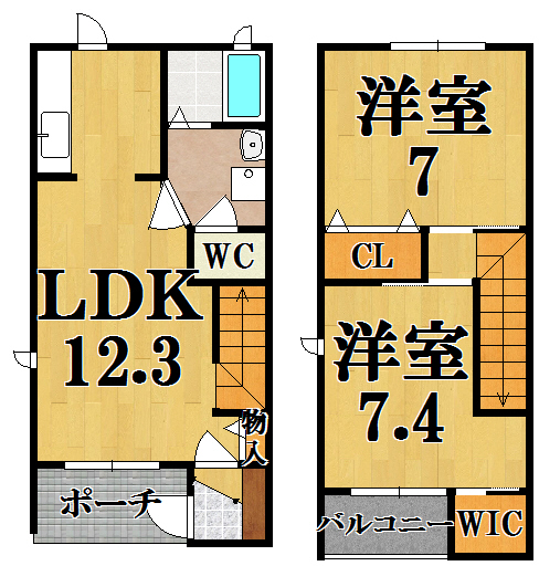 リベルテ 102号室 間取り