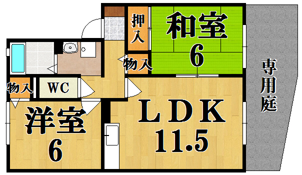 グランドゥールⅠ 102号室 間取り