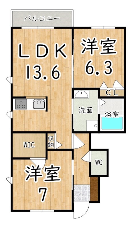 シャーメゾン　クレストＢ 101号室 間取り