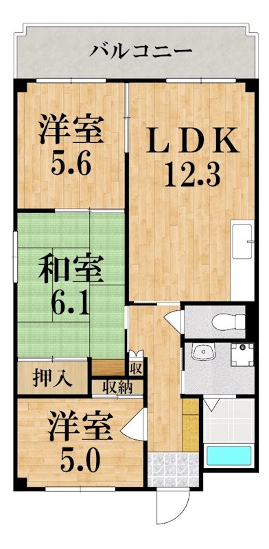 サンモール21 502号室 間取り