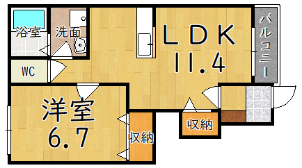 ツインズ北今市Ｓ 102号室 間取り