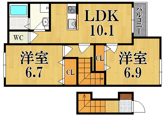 ツインズ北今市Ｎ 間取り図