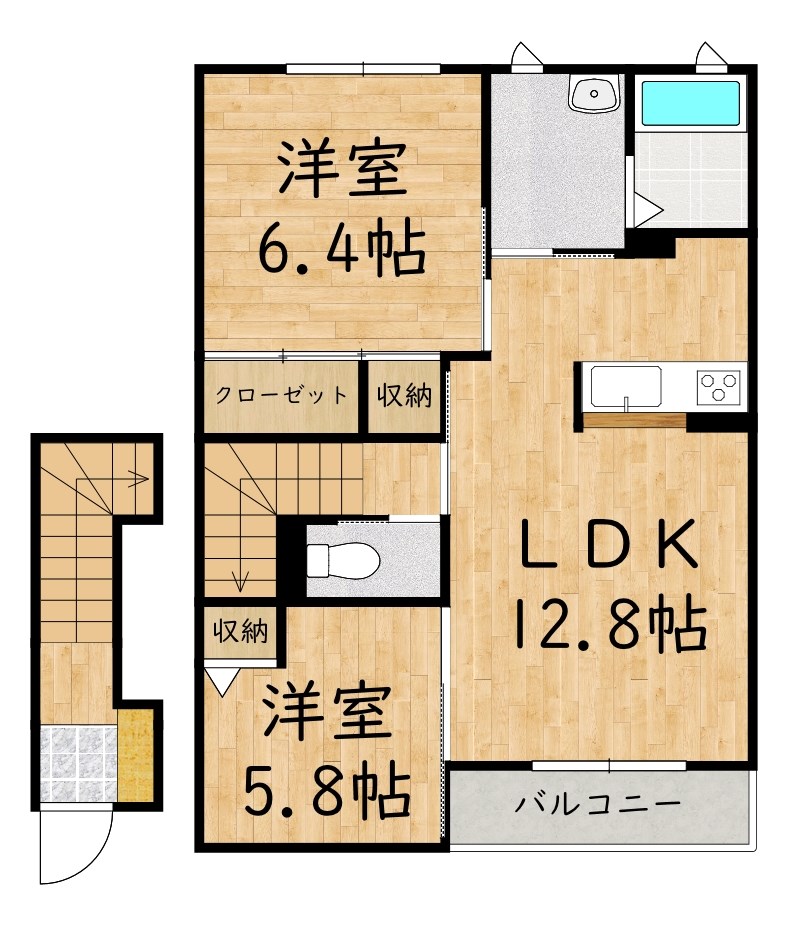 シャーメゾン秋山Ａ 202号室 間取り