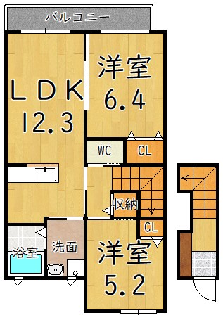 シャーメゾン秋山Ｂ 202号室 間取り