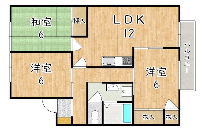 リバーシャトルＡ 203号室 間取り