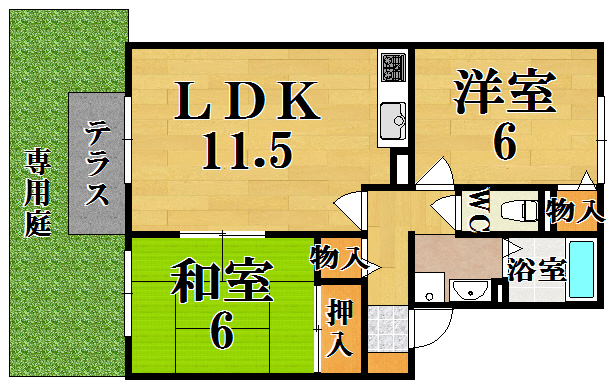 セジュールＳ　Ｃ棟 105号室 間取り