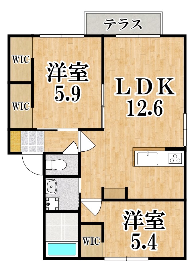 フォンティーヌ 202号室 間取り