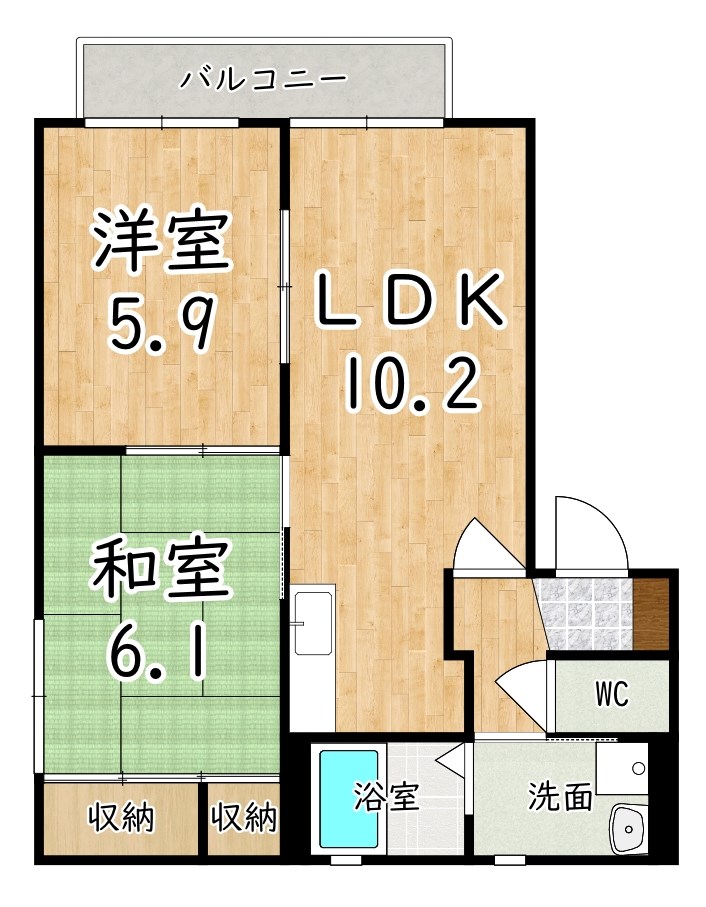 エルドラード五位堂Ｅ 102号室 間取り