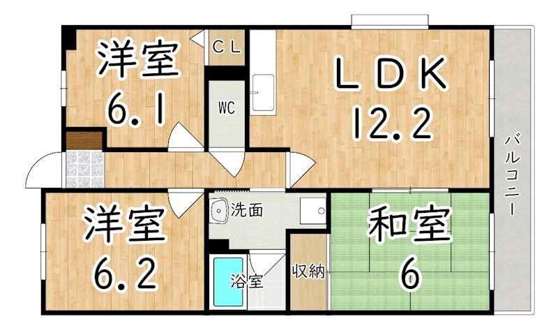 プチサンク 401号室 間取り