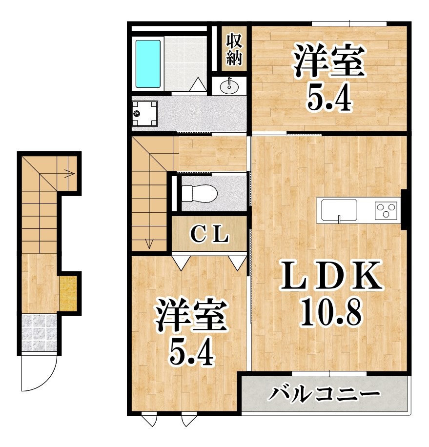 プランドールⅡ 202号室 間取り