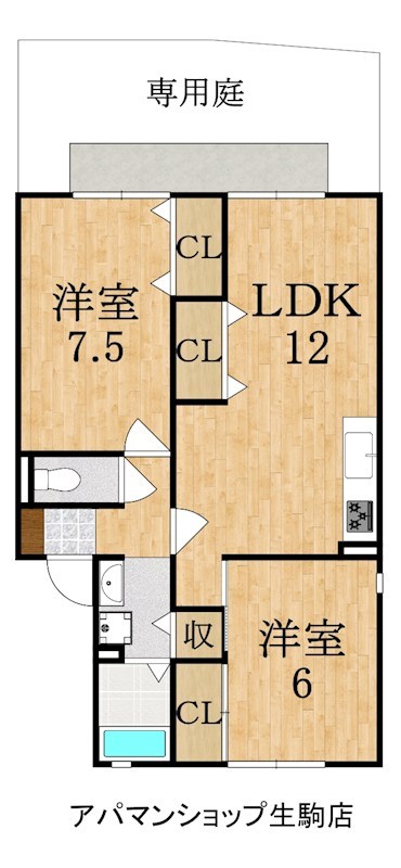 ラークハイムⅡ 102号室 間取り