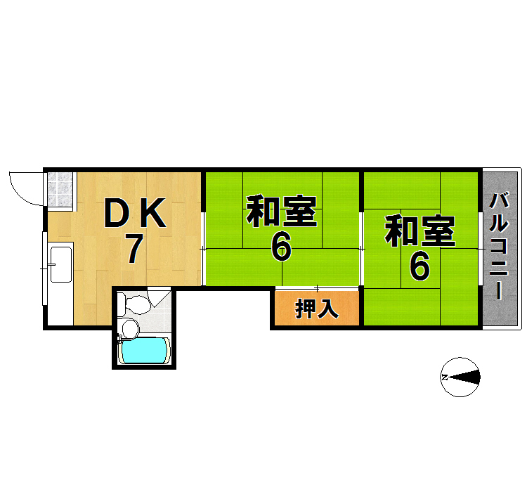 南生駒ハイツ 間取り図