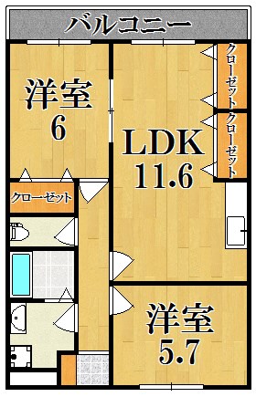 エスポワールＣ 302号室 間取り