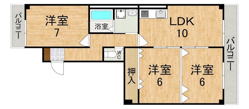 エントピア信貴ケ丘 601号室 間取り