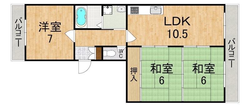 エントピア信貴ケ丘 301号室 間取り