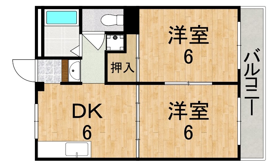 ラフィーネ信貴ヶ丘 201号室 間取り