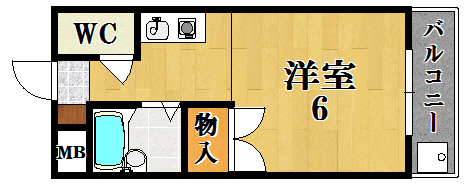 センチュリーアスカV 306号室 間取り