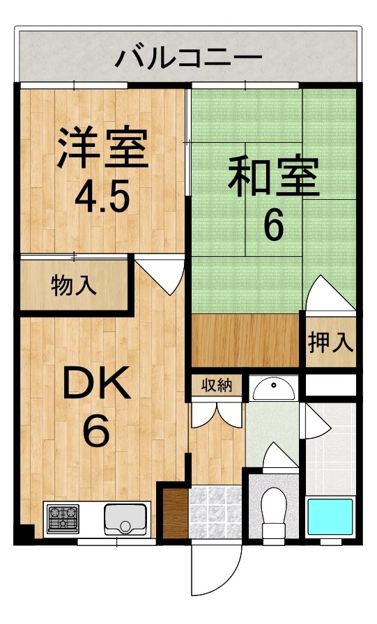 信貴川ハイツ 306号室 間取り