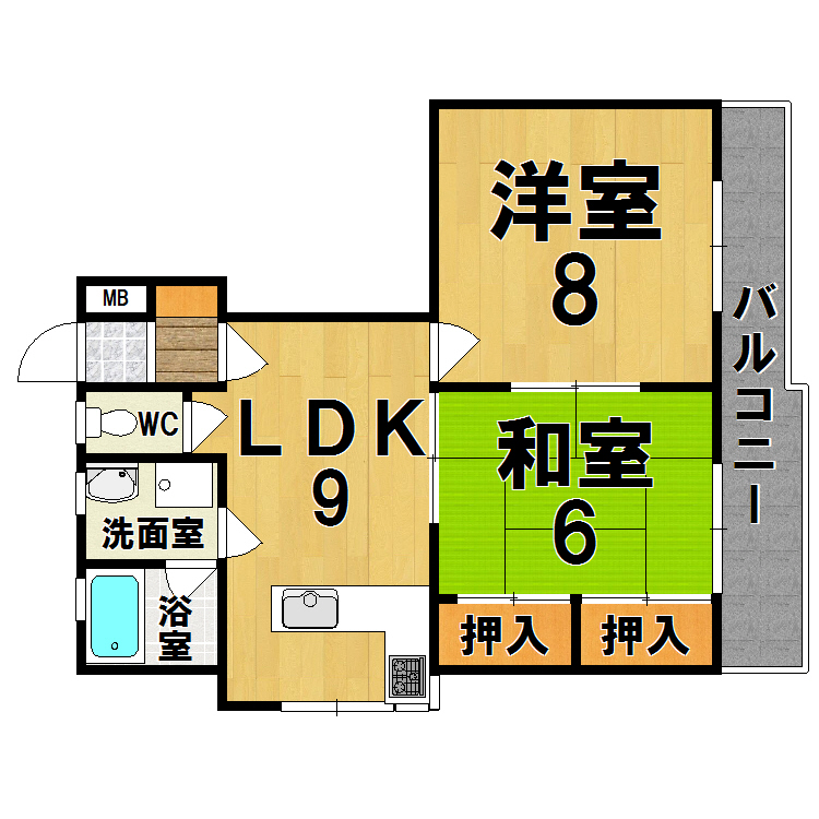 ラフォーレ生駒 403号室 間取り