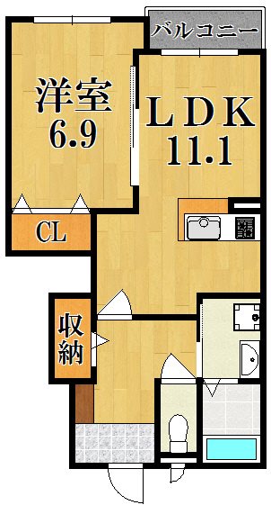 雅 103号室 間取り