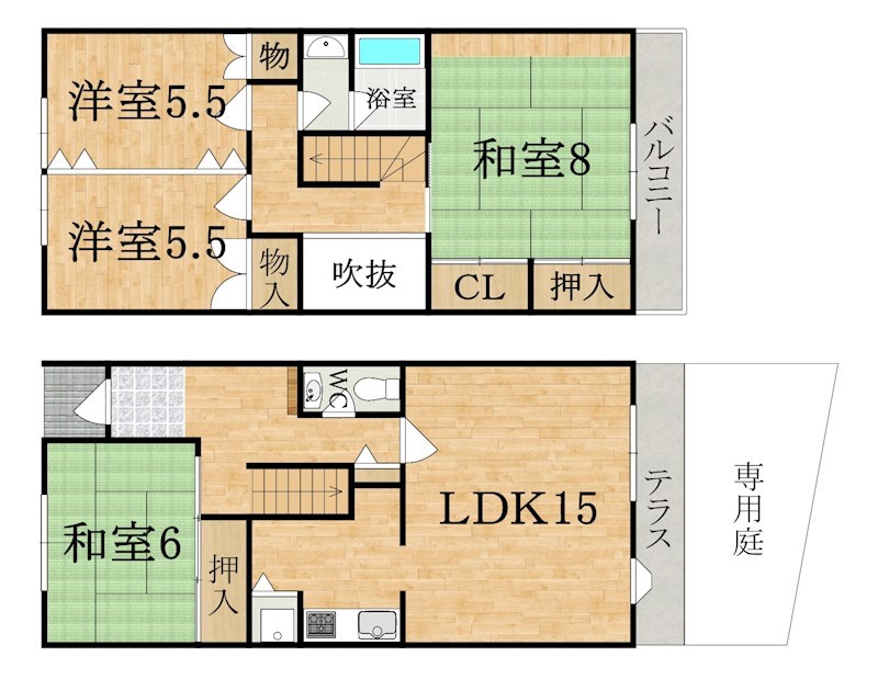 テラスハウス　あど C号室 間取り