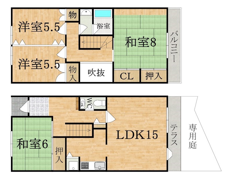 テラスハウス　あど H号室 間取り