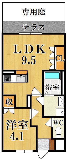 ヴィンテージ・ウッズ 103号室 間取り