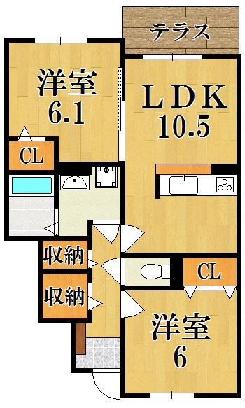 アルカディア 106号室 間取り