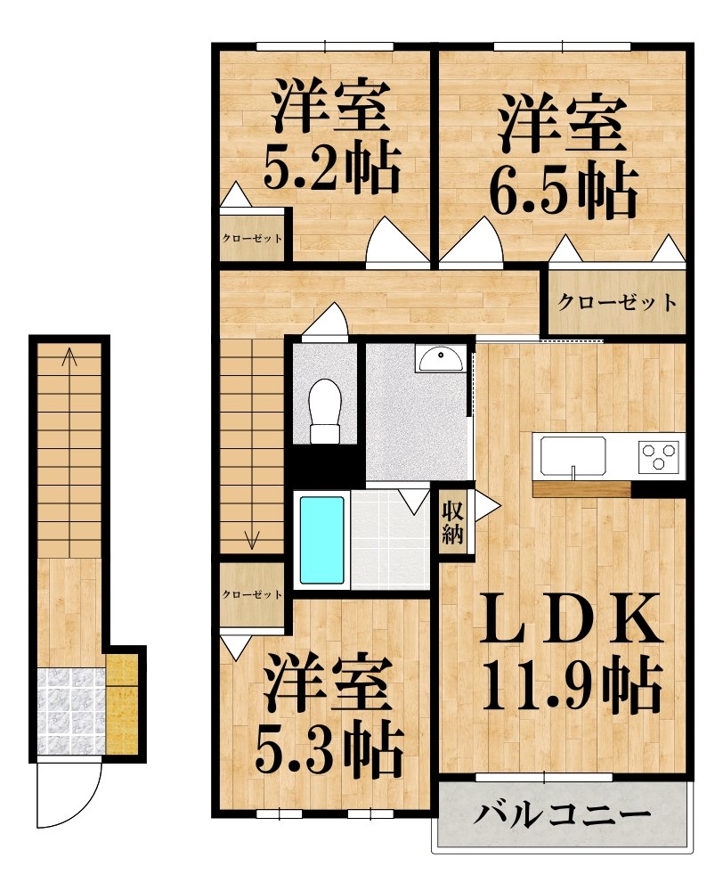 シャーメゾンみらいⅡ 206号室 間取り