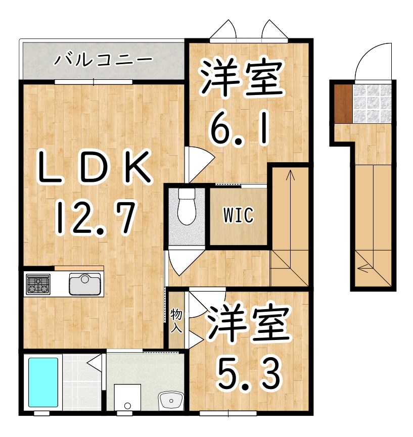 ヴィラコートＢ 202号室 間取り