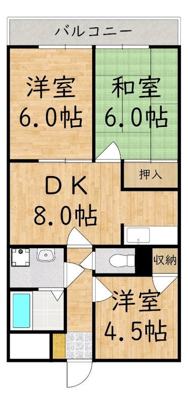 積成レジデンス 506号室 間取り