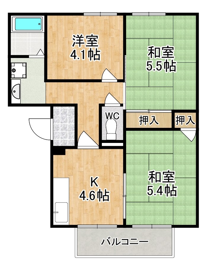 ハイツ恋の窪 102号室 間取り