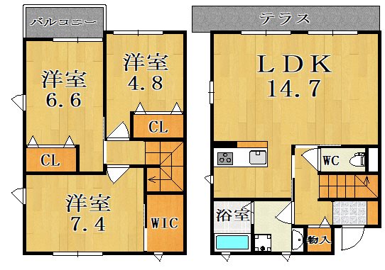 プラセール芝辻 101号室 間取り